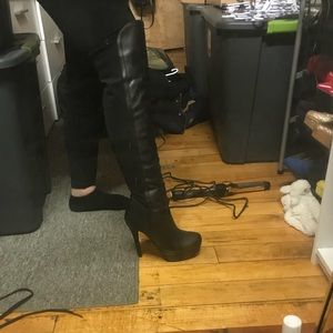 Black knee high boots